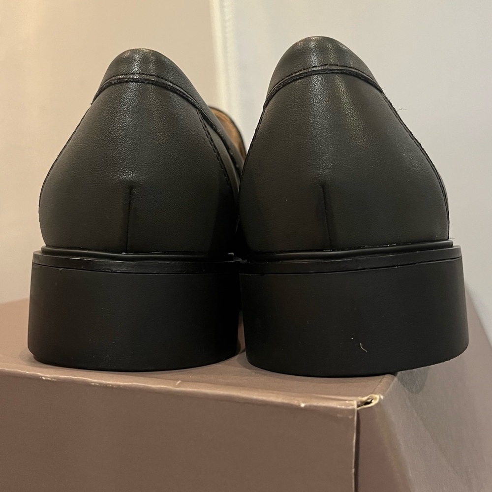 NIB Franco Sarto 9.5 Womens Black Synthetic Faux Leather Loafers Flats Ret $130! - Picture 9 of 11